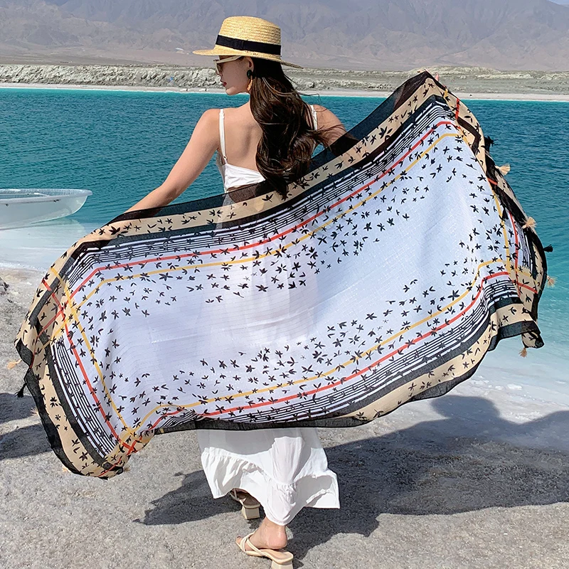 85X180CM Fashion Cotton Linen Viscose Scarf For Women Luxury Women Print Design Long Tassel Scarf Sunscreen Bandana Scarves
85X180CM Fashion Cotton Linen Viscose Scarf For Women Luxury Women Print Design Long Tassel Scarf Sunscreen Bandana Scarves