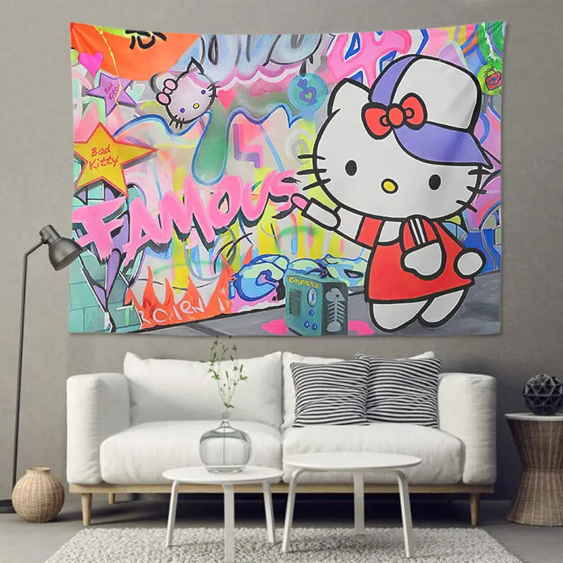 Милый мультяшный аниме гобелен Hellokittys Sanrio в стиле клинорол, украшение для дома, спальни, гостиной, подарок для девочки
Милый мультяшный аниме гобелен Hellokittys Sanrio в стиле клинорол, украшение для дома, спальни, гостиной, подарок для девочки