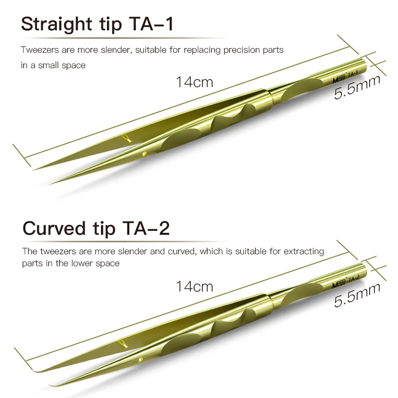MAANT TA-1 Titanium Alloy Precision Tweezers Anti Magnetic and Anti Slip Professional Level Repair Fingerprint Chip IC Pliers
MAANT TA-1 Titanium Alloy Precision Tweezers Anti Magnetic and Anti Slip Professional Level Repair Fingerprint Chip IC Pliers