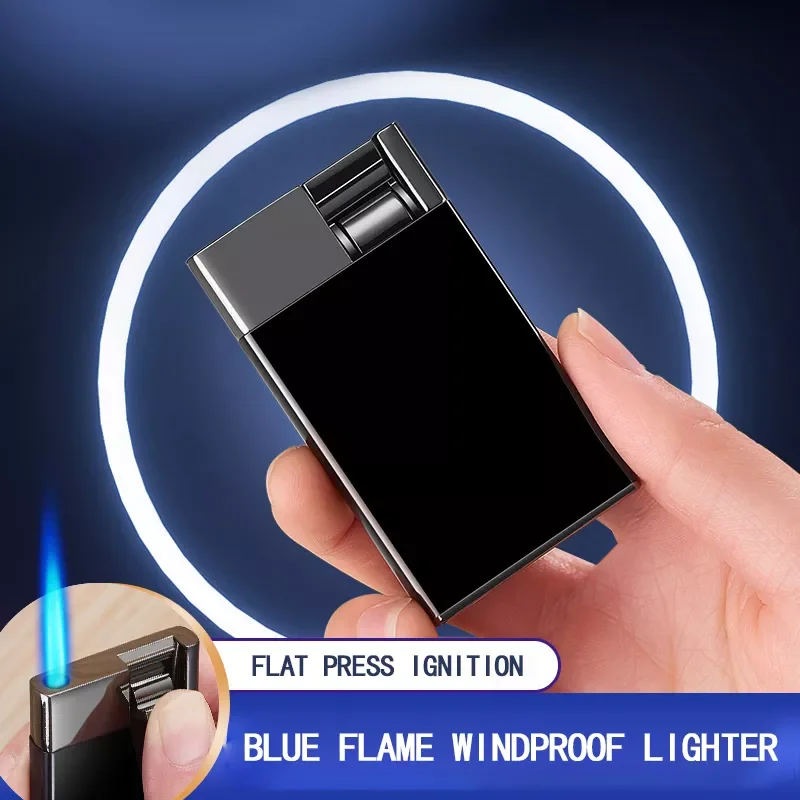 2023NEW Thin Type Cool Ignition Card Shape Blue Flame Inflation Adjustable Windproof Torch Unique Luxury Cigar Metal Lighter
2023NEW Thin Type Cool Ignition Card Shape Blue Flame Inflation Adjustable Windproof Torch Unique Luxury Cigar Metal Lighter