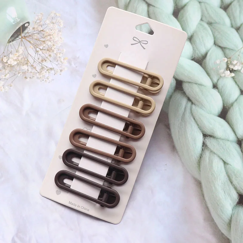 

New Korean Matte Hair Clips Women Vintage Frosted Geometry Ornamentr Barrette Alloy Hairpins Girl Hair Accessories