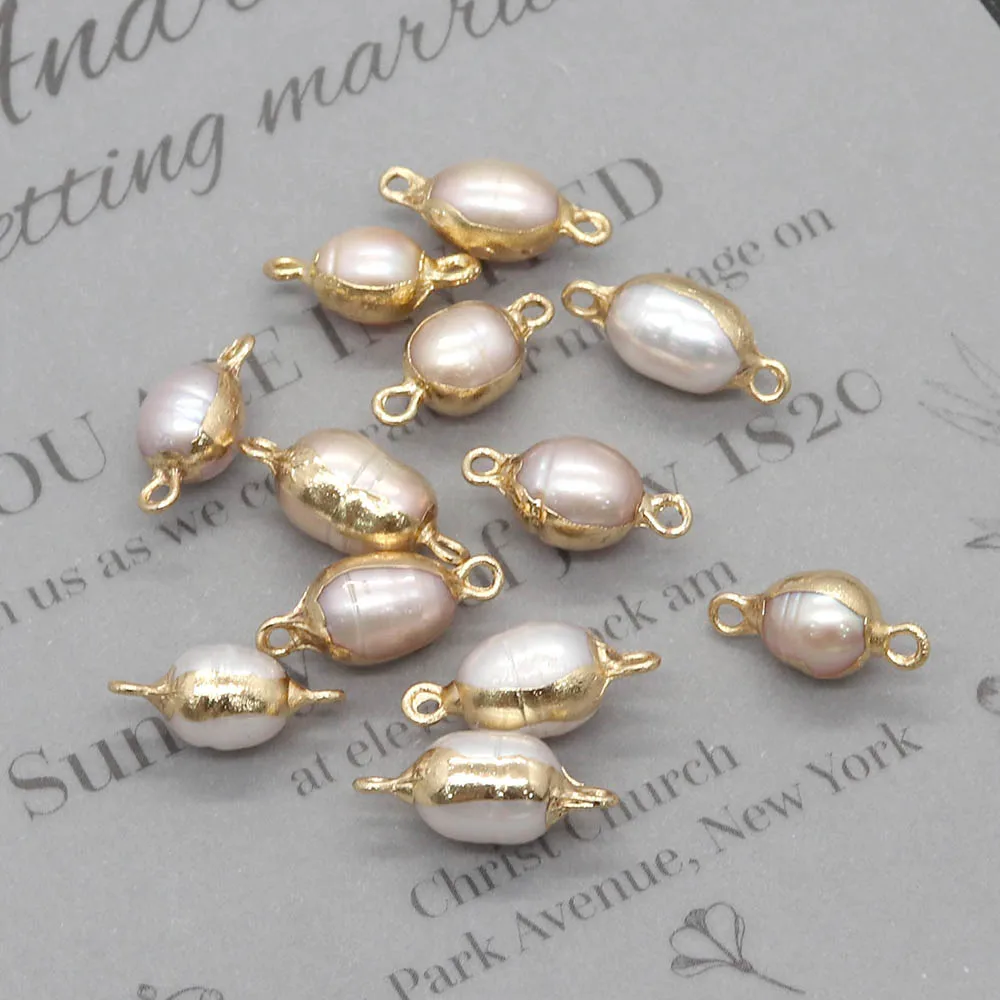 2pcs/pack Natural Freshwater Pearl Connectors Rice Shaped DIY for Making Necklace Bracelet Earrings 8x18-9x20mm White Color
2pcs/pack Natural Freshwater Pearl Connectors Rice Shaped DIY for Making Necklace Bracelet Earrings 8x18-9x20mm White Color
