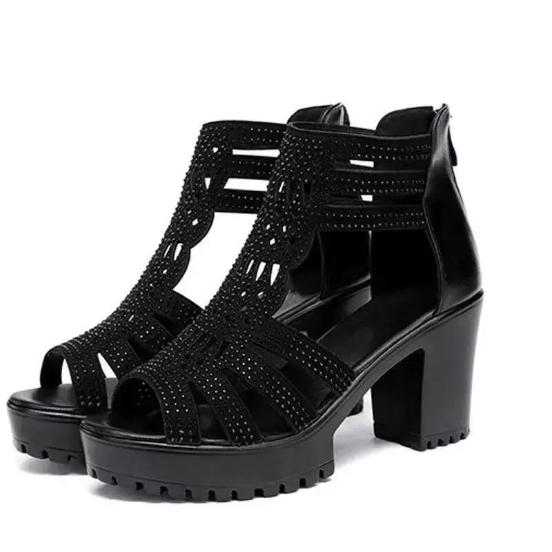 2022 High Heels Gladiator Sandals Woman Open Head Sexy Rivet Block Heel Platform Shoes Summer Back Zip Size 35-40 Women Sandals
2022 High Heels Gladiator Sandals Woman Open Head Sexy Rivet Block Heel Platform Shoes Summer Back Zip Size 35-40 Women Sandals
