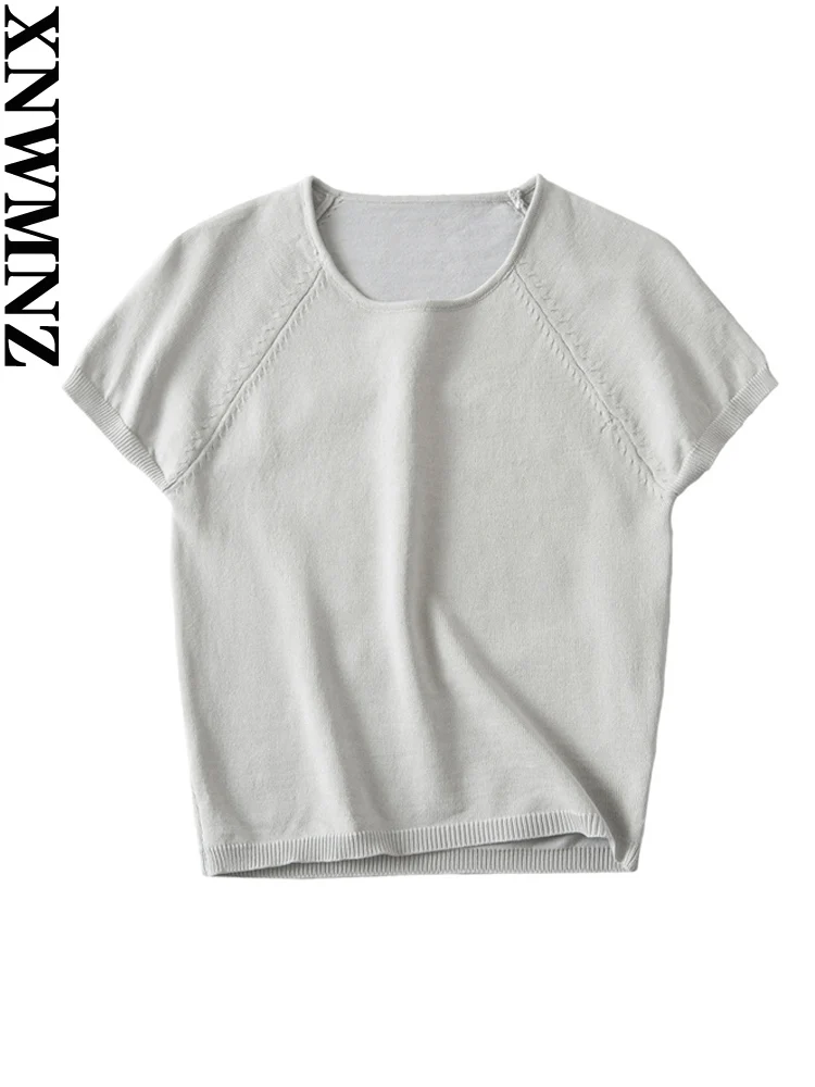 XNWMNZ women short sleeve knit top with open back Chic retro sexy chic feminine round neck top with short sleeves
XNWMNZ women short sleeve knit top with open back Chic retro sexy chic feminine round neck top with short sleeves