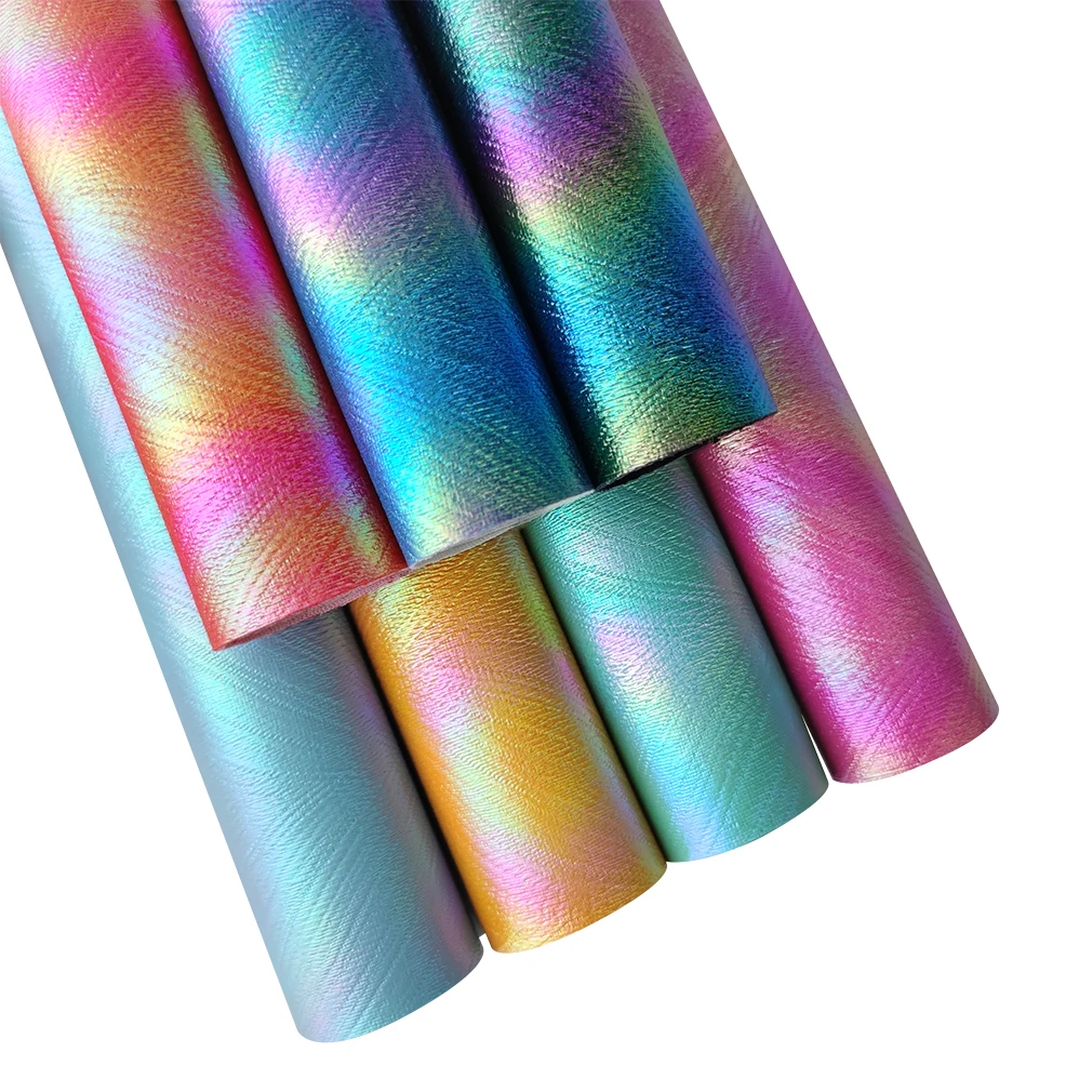 XHT Iridescent Light Color PU Holographic Faux Leather Fabric Sheet For Making Shoe/Bag/Purse/Earring/DIY Accessories
XHT Iridescent Light Color PU Holographic Faux Leather Fabric Sheet For Making Shoe/Bag/Purse/Earring/DIY Accessories
