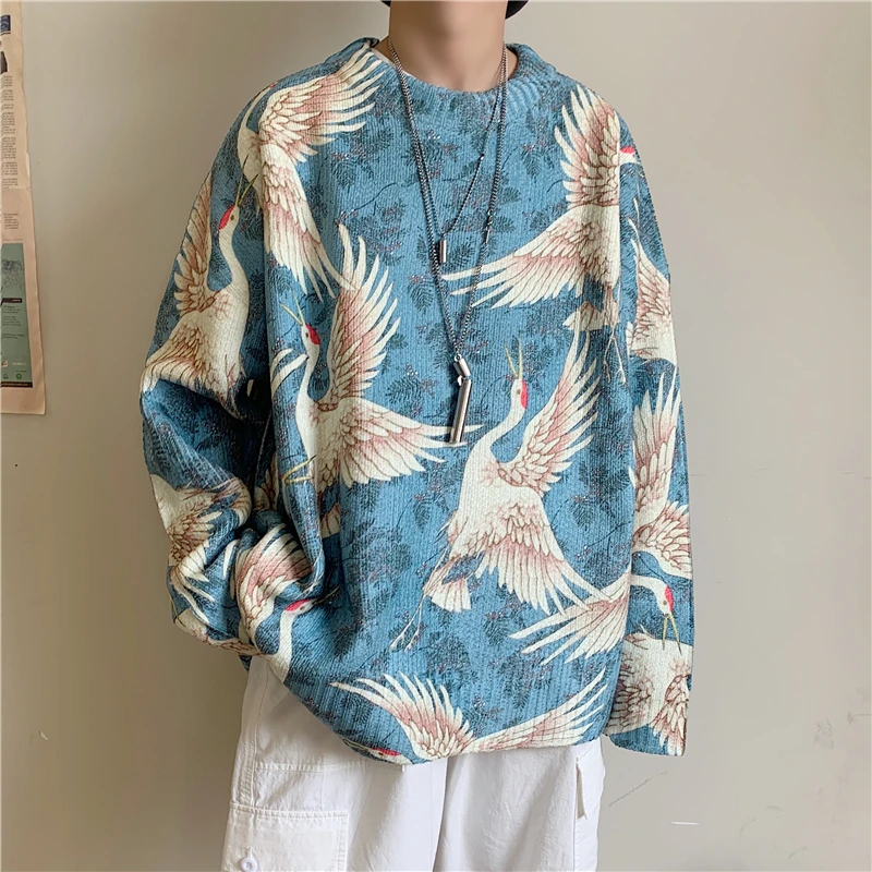 Hip Hop Sweater Men Jumper Knitted Sweater Harajuku Crane Sweater Men Vintage Autumn Loose Streetwear Pullovers Male Pull Homme
Hip Hop Sweater Men Jumper Knitted Sweater Harajuku Crane Sweater Men Vintage Autumn Loose Streetwear Pullovers Male Pull Homme