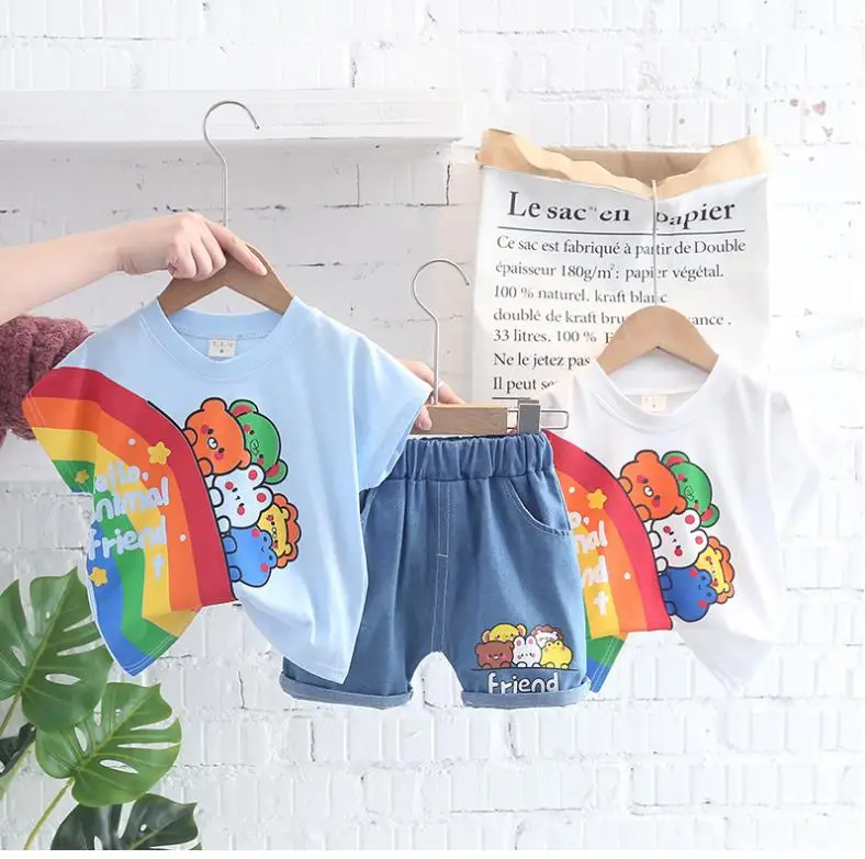 Toddler Baby Girls Boys Clothing Sets Summer children kids Outfits Rainbow print zoo T-shirts+shorts 2pcs infant tracksuits
Toddler Baby Girls Boys Clothing Sets Summer children kids Outfits Rainbow print zoo T-shirts+shorts 2pcs infant tracksuits