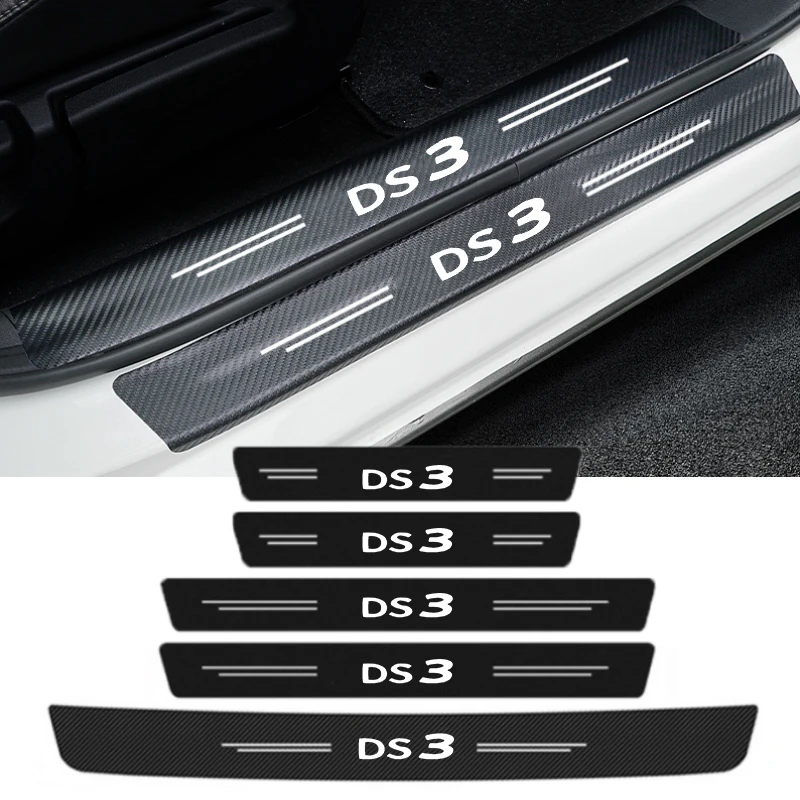 

Защитная Наклейка на порог автомобиля, Накладка на порог, полоски на бампер заднего багажника, наклейки на порог для Citroen DS3 DS 3, логотип, украшение для автомобиля