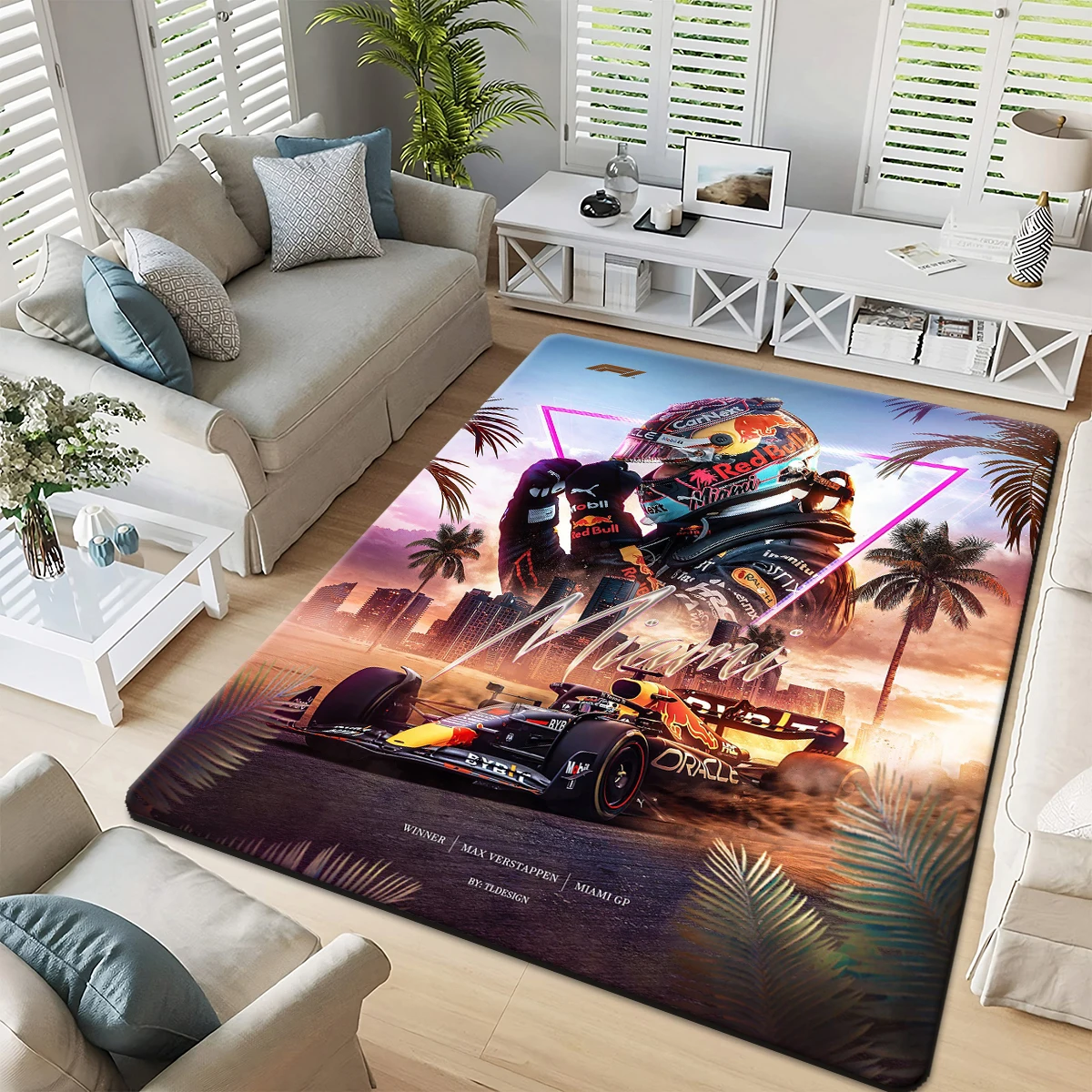 

F1 racing miami-gp FIA Formula 1 Carpet Kitchen MatEntrance Doormat Bedroom Floor Decoration Living Room Bathroom Anti-slip Rug