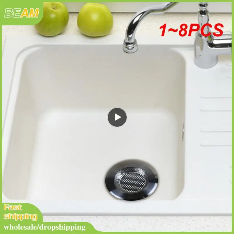 

1~8PCS 7cm/9cm/11cm Stainless Steel Bath Sink Drain Strainer Kitchen Sink Hole Mesh Filter Trap Sink Waste Screen Accessories