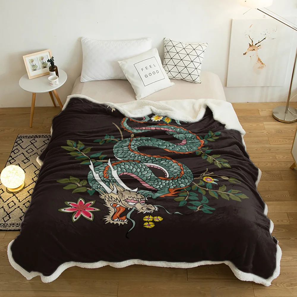 Chinese Style Dragon Flower Green Leaves Lamb Cashmere Fleece Blanket Home Bed Sofa Winter Sherpa Bedding Kids Thick Bedspread
Chinese Style Dragon Flower Green Leaves Lamb Cashmere Fleece Blanket Home Bed Sofa Winter Sherpa Bedding Kids Thick Bedspread
