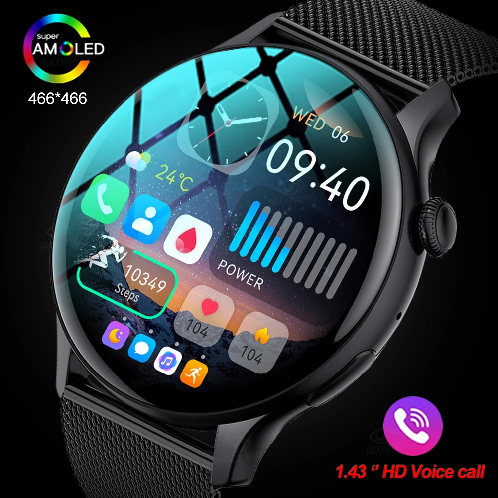 2023 New Bluetooth Call Smartwatch 466*466 AMOLED 1.43" HD Screen Always Display Time Watches IP68 Waterproof Sport Smart Watch
2023 New Bluetooth Call Smartwatch 466*466 AMOLED 1.43" HD Screen Always Display Time Watches IP68 Waterproof Sport Smart Watch