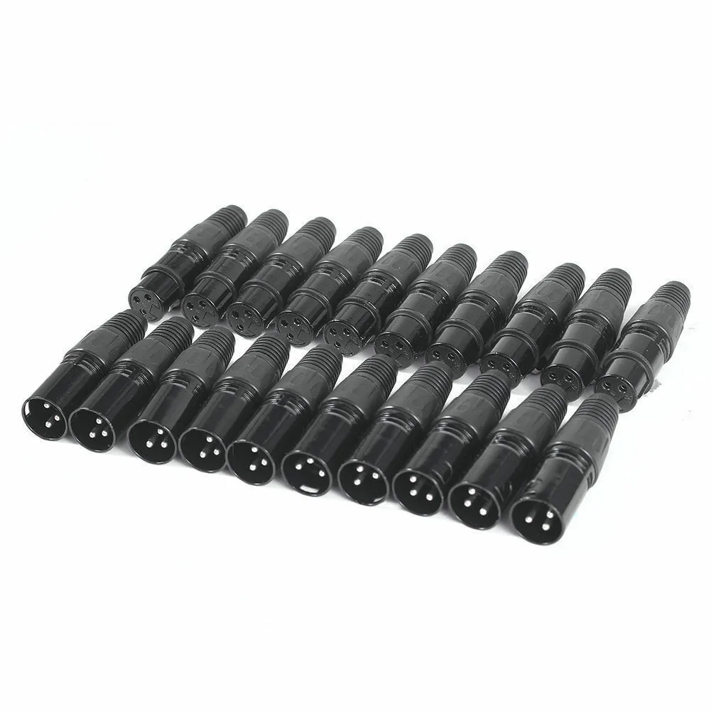 10Pair XLR DMX 3 Pin Male&Female MIC Snake Plug Audio Microphone Cable Connector Adapter Brass Microphone Accessories
10Pair XLR DMX 3 Pin Male&Female MIC Snake Plug Audio Microphone Cable Connector Adapter Brass Microphone Accessories