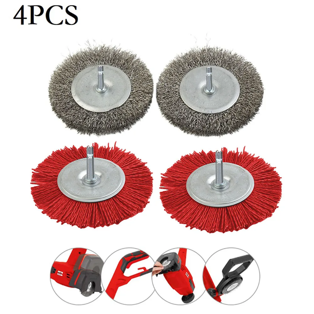 4PCS Electric Brush With Hexagonal Handle Set 100mm Stainless Steel Brushes For Removing Weeds Polishing Marble Metalworking
4PCS Electric Brush With Hexagonal Handle Set 100mm Stainless Steel Brushes For Removing Weeds Polishing Marble Metalworking