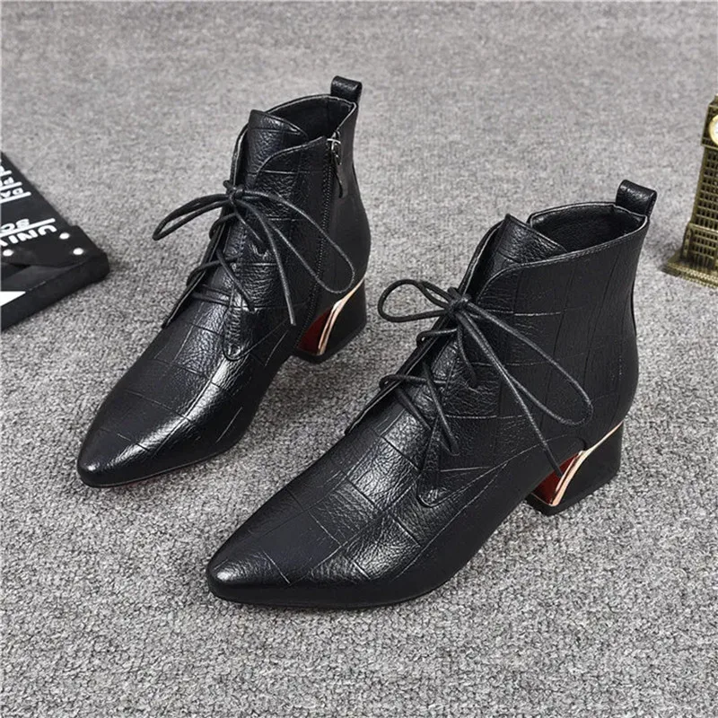 Women Casual Pointed Toe Light Weight Anti Skid Comfort Lace Up Shoes Lady Cool Autumn & Winter Heel Boots Botas Femininas G750
Women Casual Pointed Toe Light Weight Anti Skid Comfort Lace Up Shoes Lady Cool Autumn & Winter Heel Boots Botas Femininas G750