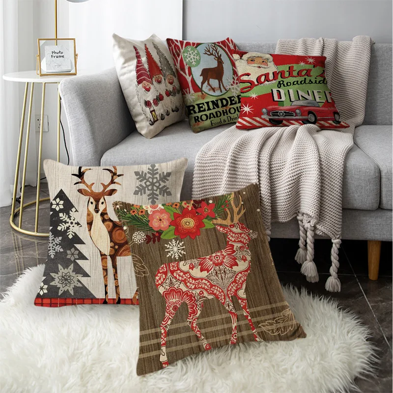 45X45Cm Christmas Pillowcase Merry Christmas Elk Santa Snowman Cushion Cover 2022 Navidad New Years Home Party Decoration
45X45Cm Christmas Pillowcase Merry Christmas Elk Santa Snowman Cushion Cover 2022 Navidad New Years Home Party Decoration