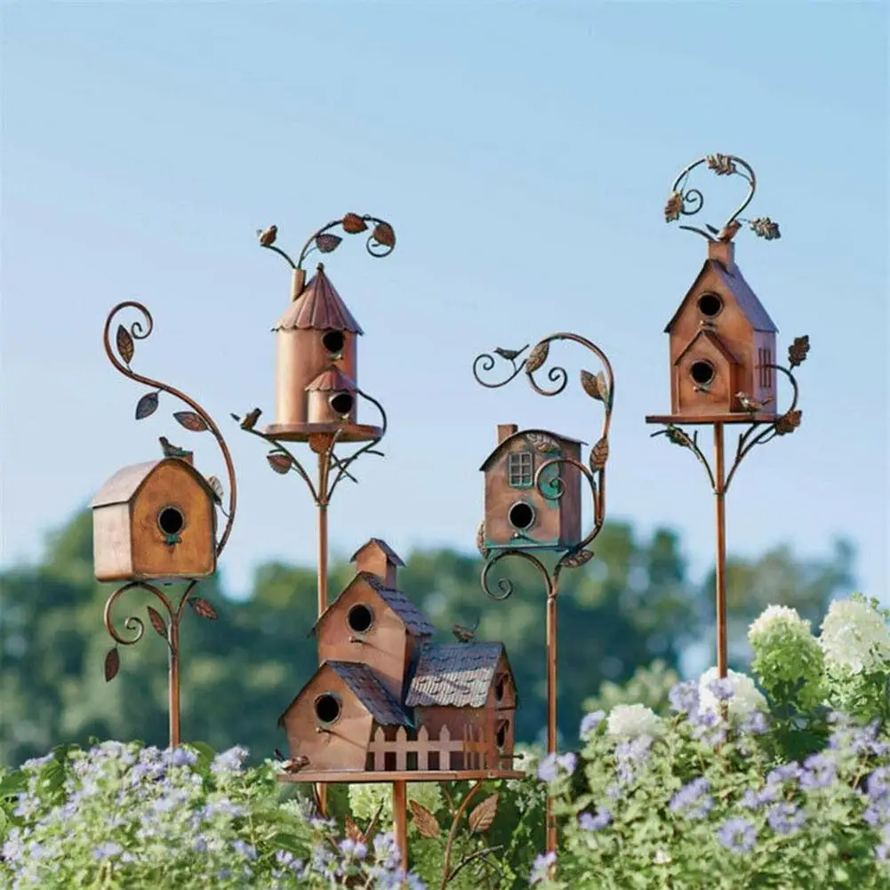 1pc Bird Cages Metal Birdhouse Stake Feeder Home Outdoor Garden Patio Decor Bracket Nature Art Bird Gift Supplies
1pc Bird Cages Metal Birdhouse Stake Feeder Home Outdoor Garden Patio Decor Bracket Nature Art Bird Gift Supplies