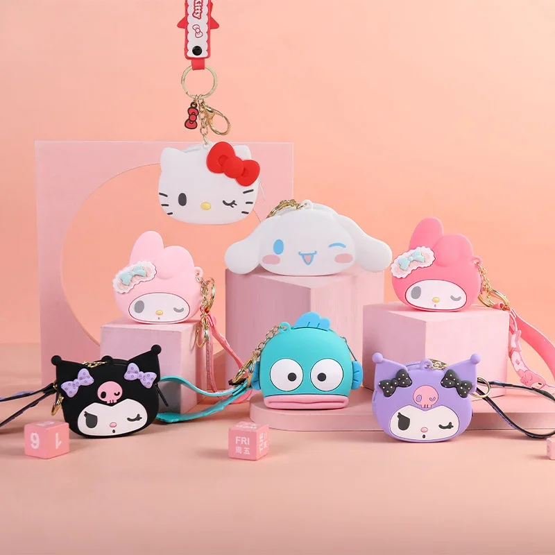 

Sanrio Kawaii Hello Kitty сумка для хранения наушников My Melody Cinnamoroll аниме мультфильм милый Модный изысканный Ins стиль мини сумка для ключей