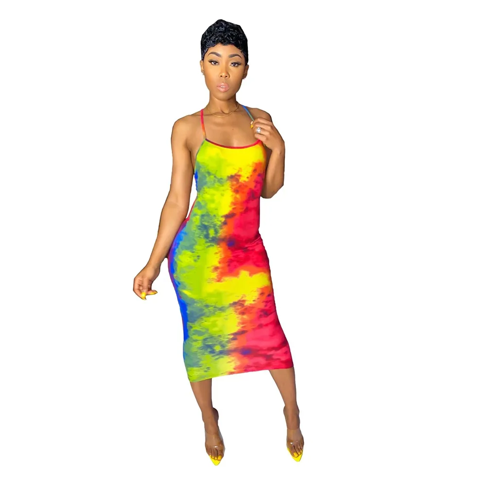 Strap Print Women Midi Dress Cross Backless Women Sexy Summer Dress
Strap Print Women Midi Dress Cross Backless Women Sexy Summer Dress