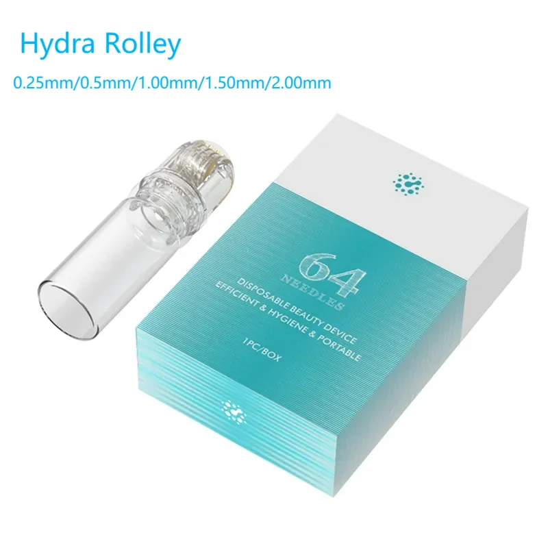 

Derma Roller System 64 Pin HR64 Hydra Stamp Titanium Microneedle Serum Applicator with Gold Needle Tips for Facial Skin Therapy