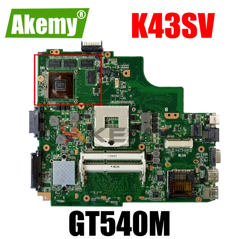 Материнская плата Akemy K43SV для ноутбука ASUS K43SJ K43SC K43SM K43S оригинальная материнская