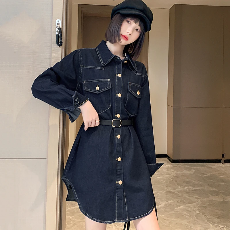 Fashion Denim Jacket Women Vintage Long Sleeve Jean Jacket With Belt Plus Size Basic Coats chaqueta mujer
Fashion Denim Jacket Women Vintage Long Sleeve Jean Jacket With Belt Plus Size Basic Coats chaqueta mujer