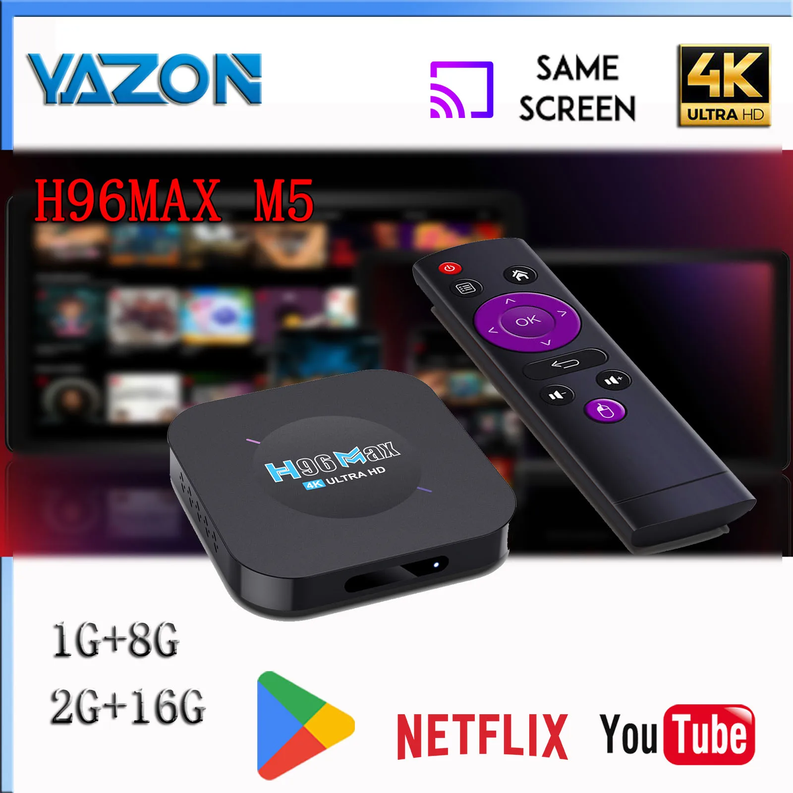 

H96 Max M5 Android 11.0 Rockchip 3318 Streaming Media Player 1/2GB RAM 8/16GB ROM Quad-Core Cortex-A53 Set Top BOX