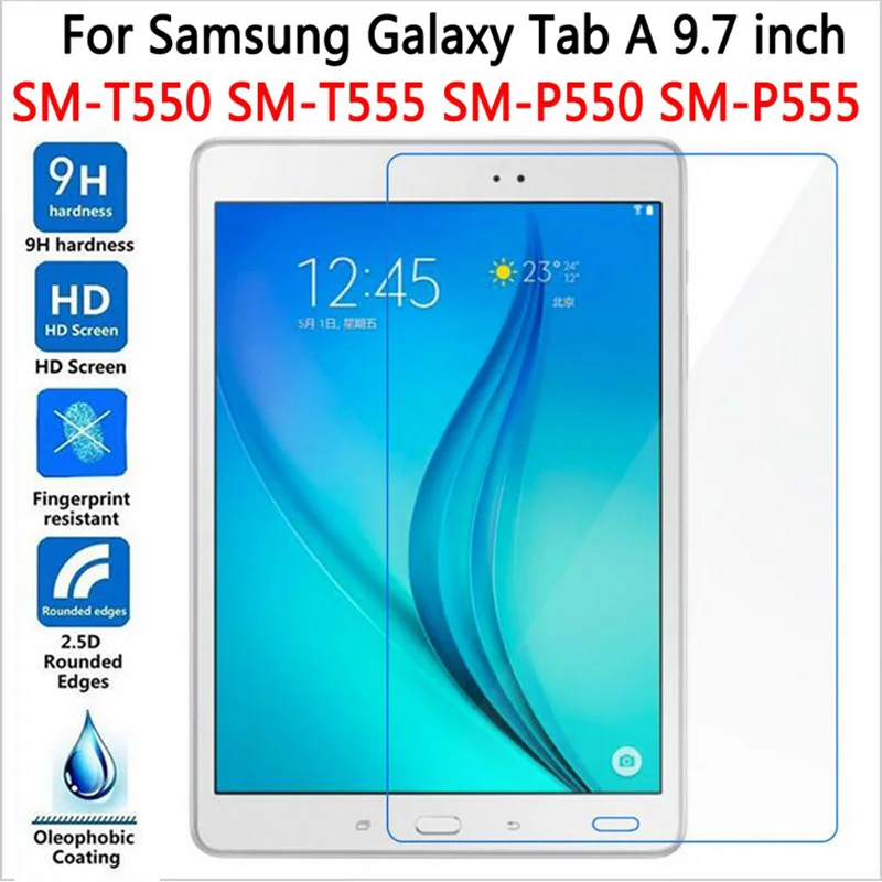 HD Screen Protector For Samsung Galaxy Tab A 9.7 T550 T551 T555 Tempered Glass For SM-P550 9.7 Tablet Protective Film Cover
HD Screen Protector For Samsung Galaxy Tab A 9.7 T550 T551 T555 Tempered Glass For SM-P550 9.7 Tablet Protective Film Cover