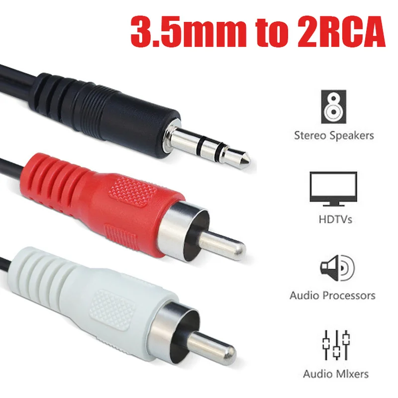 1m Audio Line Cable Jack 3.5mm To 2 RCA Male To Male Aux Cable for TV PC MP3 MP4 DVD Speaker Universal Video Audio Wire
1m Audio Line Cable Jack 3.5mm To 2 RCA Male To Male Aux Cable for TV PC MP3 MP4 DVD Speaker Universal Video Audio Wire