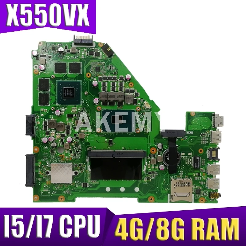 Материнская плата Akemy X550VX для ноутбука ASUS X550VX X550V, оригинальная материнская плата GTX950M, графический процессор, I7-6700HQ 4 ГБ/8 ГБ
Материнская плата Akemy X550VX для ноутбука ASUS X550VX X550V, оригинальная материнская плата GTX950M, графический процессор, I7-6700HQ 4 ГБ/8 ГБ