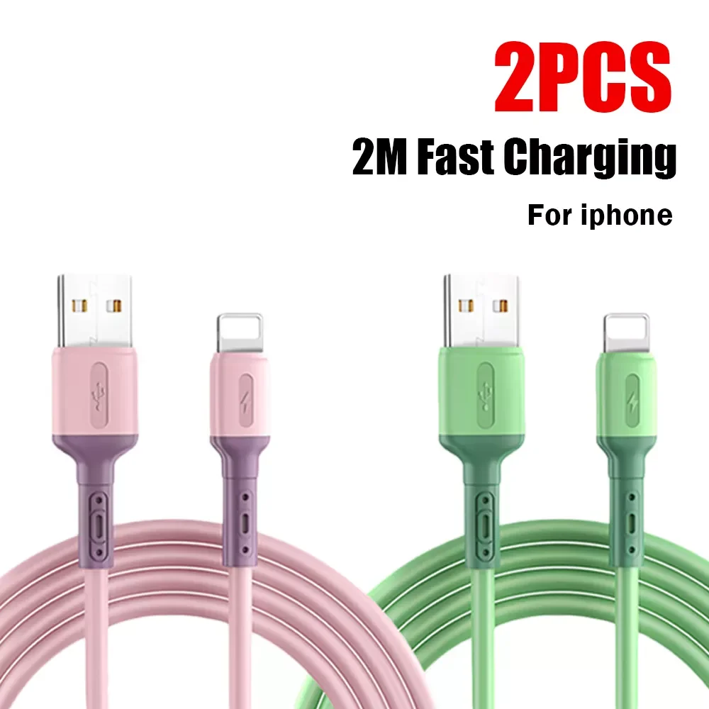 2PCS 2M Fast Charging USB Cable For iphone 12 Mini 11 Pro max Liquid Silicone Data Cable For iphone se 2020 Xs Max XR 6 7 8 Plus
2PCS 2M Fast Charging USB Cable For iphone 12 Mini 11 Pro max Liquid Silicone Data Cable For iphone se 2020 Xs Max XR 6 7 8 Plus