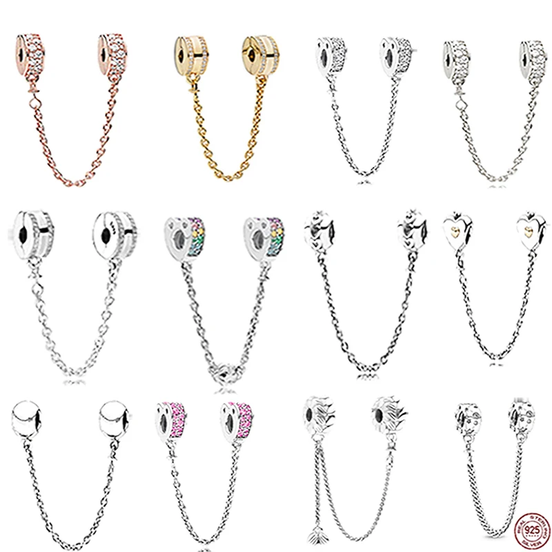 100% Genuine 925 Sterling Silver Shiny Clear Safety Chain Charm Beads fit Original DIY Bracelet Women Charm Jewelry Gifts
100% Genuine 925 Sterling Silver Shiny Clear Safety Chain Charm Beads fit Original DIY Bracelet Women Charm Jewelry Gifts