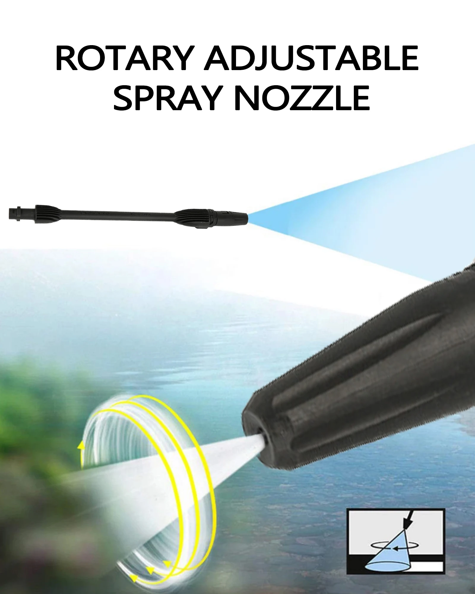 Двухфункциональная турбо насадка 39 см для Karcher K2-K7 Series, вращающаяся головка для пистолета, регулируемая веерообразная прямая распылительная головка
Двухфункциональная турбо насадка 39 см для Karcher K2-K7 Series, вращающаяся головка для пистолета, регулируемая веерообразная прямая распылительная головка