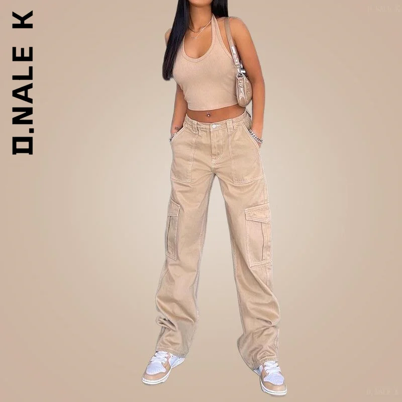 D.Nale K High Waist Streetwear Cargo Pants Women Flap Pocket Wide Leg Trousers Loose Straight Pants Vintage Casual Jeans
D.Nale K High Waist Streetwear Cargo Pants Women Flap Pocket Wide Leg Trousers Loose Straight Pants Vintage Casual Jeans