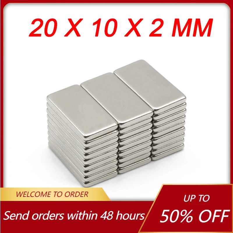 

5/10/20/30 Pcs 20x10x2mm Super Strong Magnets Neodymium Magnet Block N35 Iman Rare Earth Magnets imanes Permanent Magnetic Disc