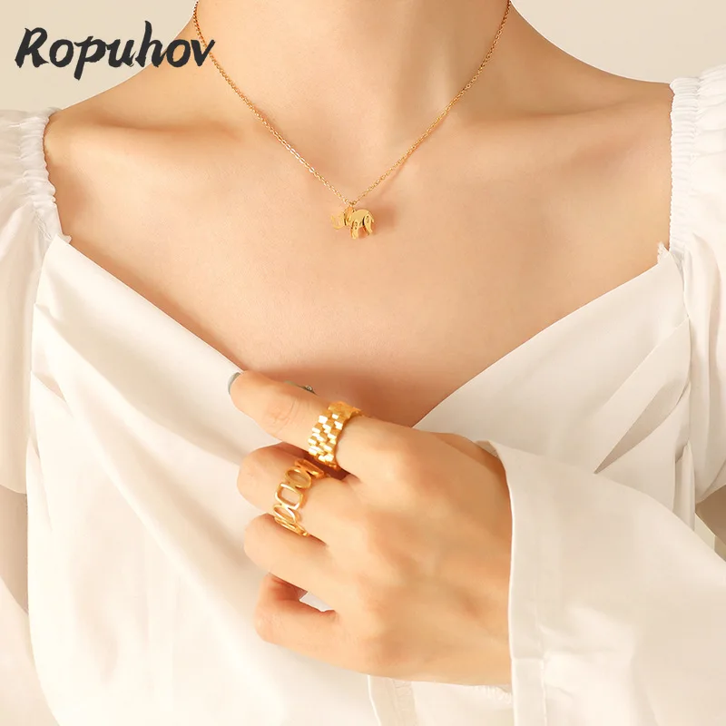 Ropuhov Woman New French Personality Animal Design Stitching Baby Elephant Clavicle Necklace Jewelry Titanium Steel
Ropuhov Woman New French Personality Animal Design Stitching Baby Elephant Clavicle Necklace Jewelry Titanium Steel