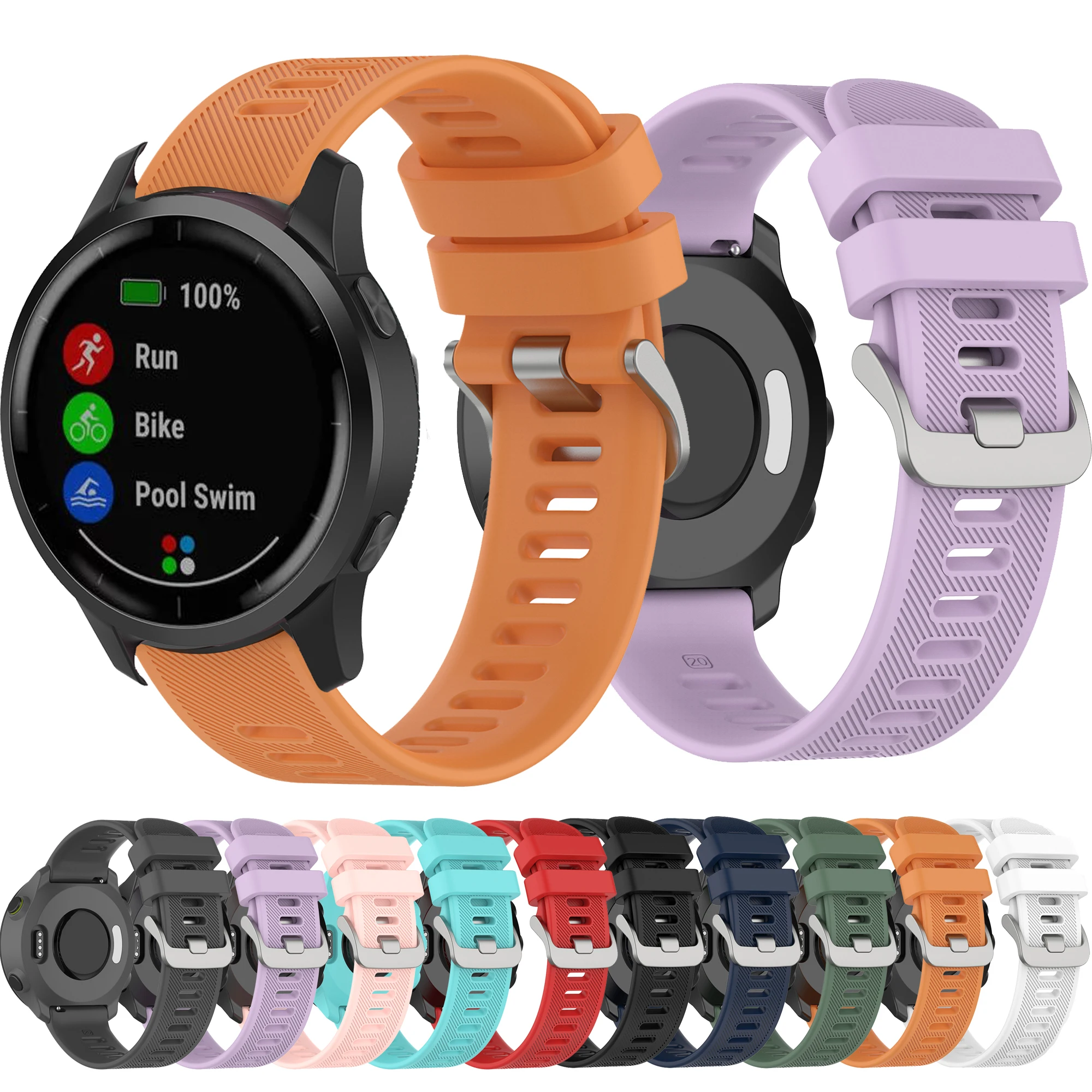 For Garmin 245 Strap Official Button Silicone Watch Band Sports Strap For Forerunner 245M/645/Vivoactive 3/Venu/Venu SQ Bracelet
For Garmin 245 Strap Official Button Silicone Watch Band Sports Strap For Forerunner 245M/645/Vivoactive 3/Venu/Venu SQ Bracelet
