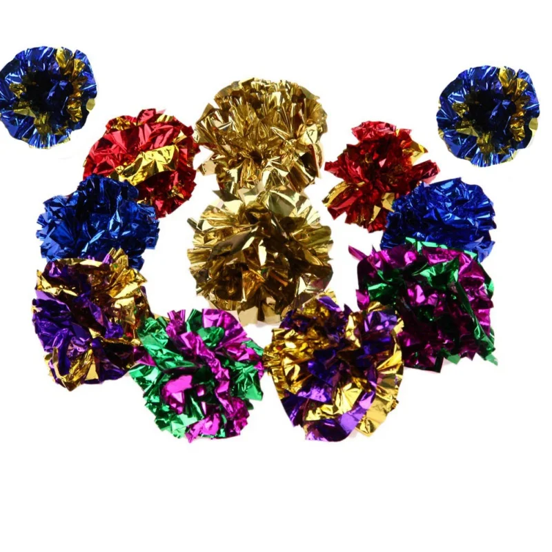 12pcs Cat Toys Multicolor Mylar Crinkle Ball Ring Paper Sound Toy for Cat Kitten Playing Interactive Pet Cat Products
12pcs Cat Toys Multicolor Mylar Crinkle Ball Ring Paper Sound Toy for Cat Kitten Playing Interactive Pet Cat Products
