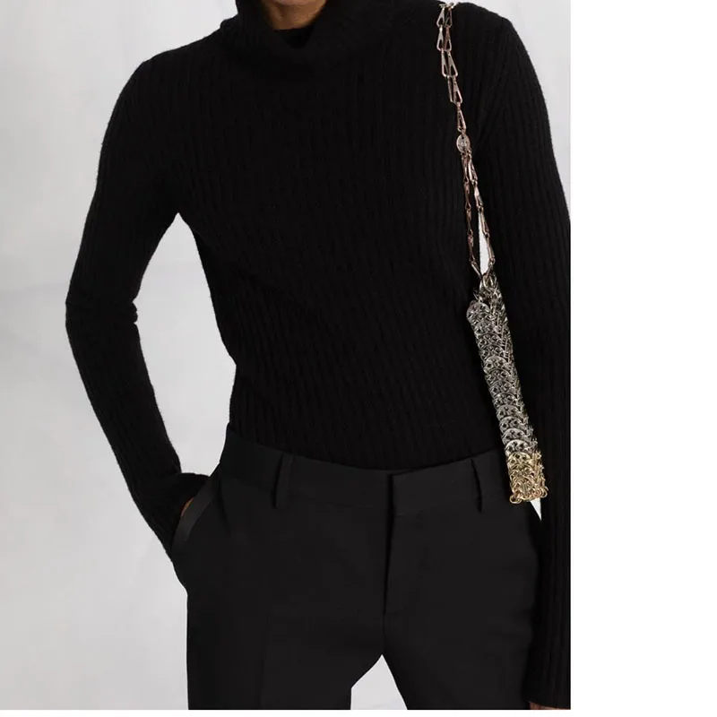2022 Autumn Winter New Runway Women Cashmere Bottoming Shirt High End Turtleneck Long Sleeve Sweater Fashion Elegant Slim Jumper 
2022 Autumn Winter New Runway Women Cashmere Bottoming Shirt High End Turtleneck Long Sleeve Sweater Fashion Elegant Slim Jumper