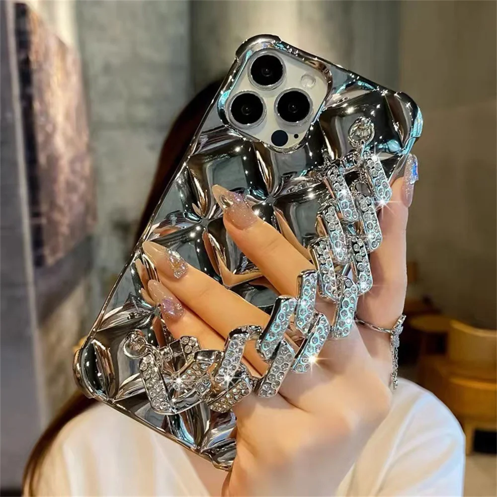 Silver plated diamond diamond bracelet protective case Apple 14 iphone13/12/11 new fashionable cute phone case woman gift
Silver plated diamond diamond bracelet protective case Apple 14 iphone13/12/11 new fashionable cute phone case woman gift