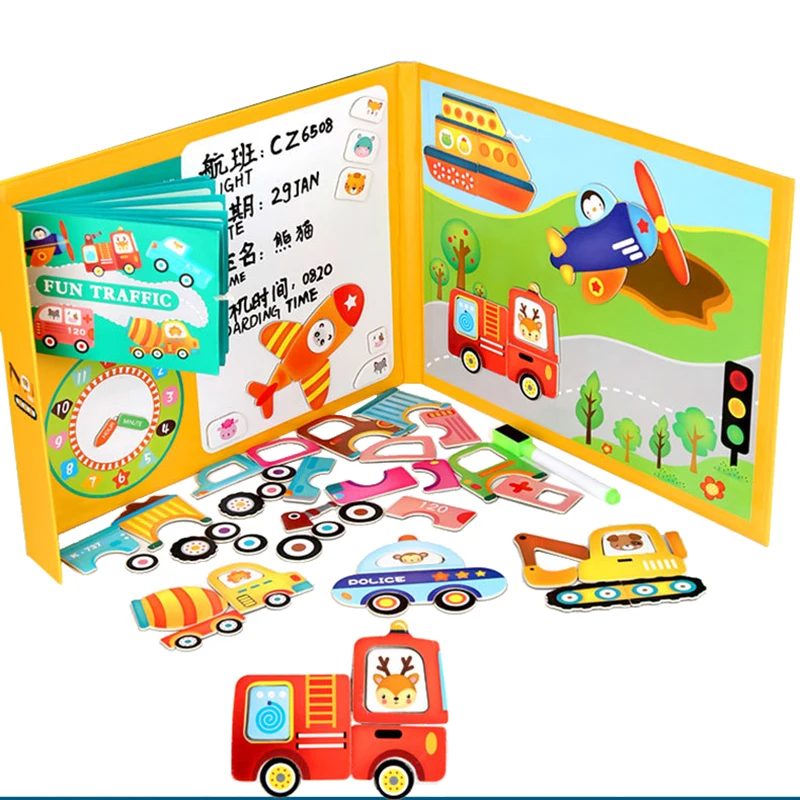 Children Montessori Magnetic Book Puzzle Toys Animal Traffic Jigsaw Cognitive Clock Early Educational Wooden Toys Writing Board
Children Montessori Magnetic Book Puzzle Toys Animal Traffic Jigsaw Cognitive Clock Early Educational Wooden Toys Writing Board