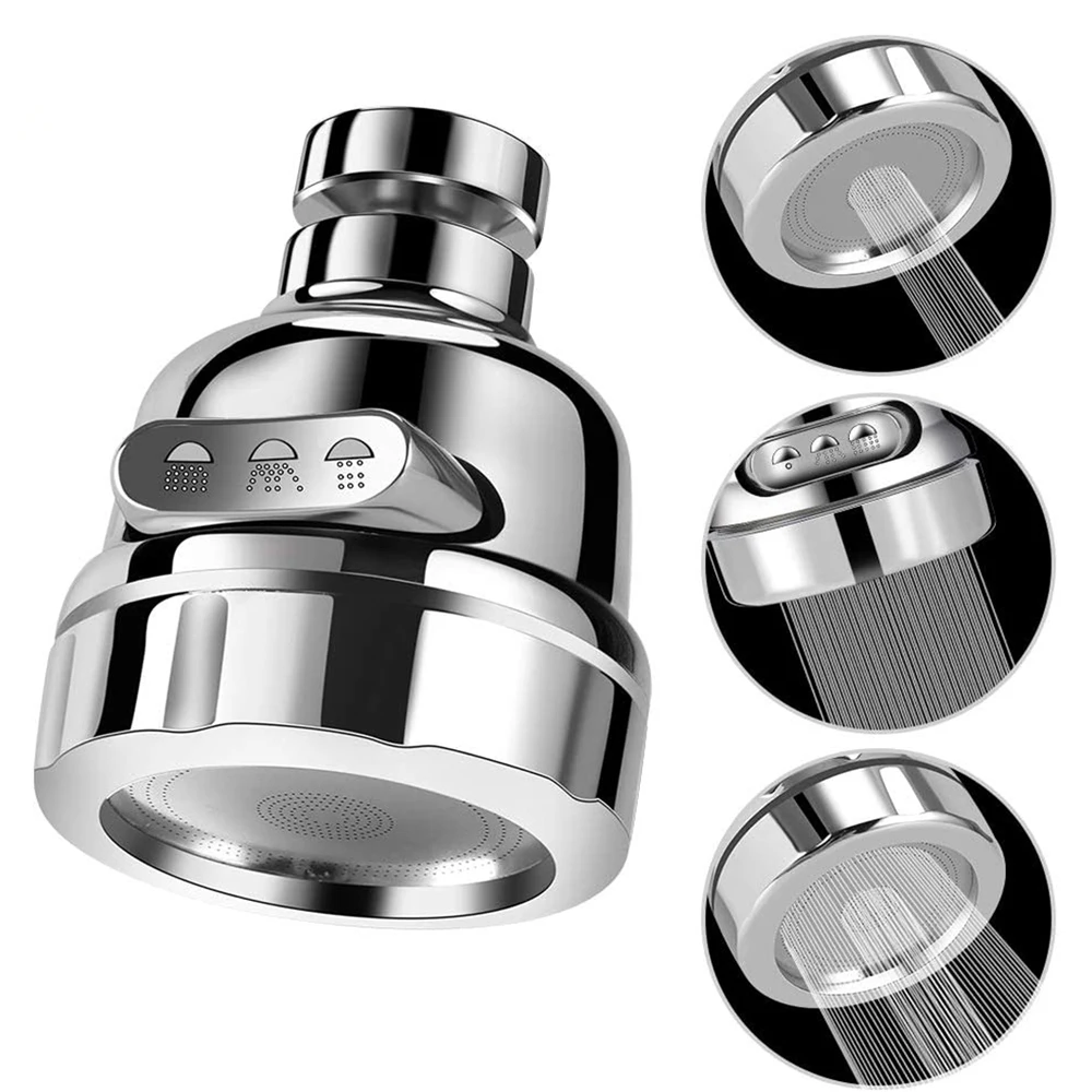 

3 Modes Kitchen Faucet Aerator Head 360° Rotatable Anti-Splash Faucet Sprayer Booster Shower and Water Saving Tap