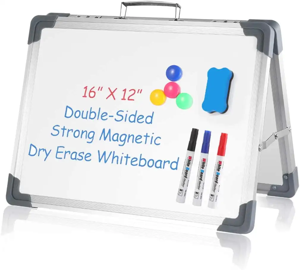 Small Dry Erase White Board 16" x 12" Portable Foldable Double-Sided,Personal Desktop Tabletop Whiteboard Easel Office, Home,
Small Dry Erase White Board 16" x 12" Portable Foldable Double-Sided,Personal Desktop Tabletop Whiteboard Easel Office, Home,