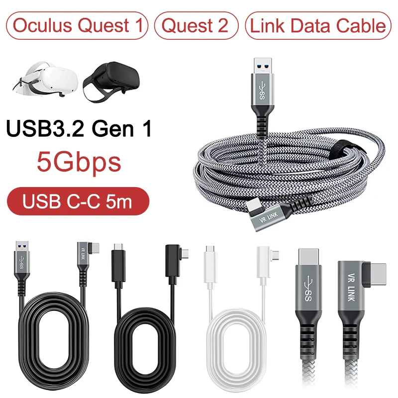 Кабель Oculus Quest с 2 звеньями USB3.2, гибкий, с прямым углом, USB Type-c, скорость передачи данных, быстрая зарядка, 5 м, 6 м, 7 м
Кабель Oculus Quest с 2 звеньями USB3.2, гибкий, с прямым углом, USB Type-c, скорость передачи данных, быстрая зарядка, 5 м, 6 м, 7 м