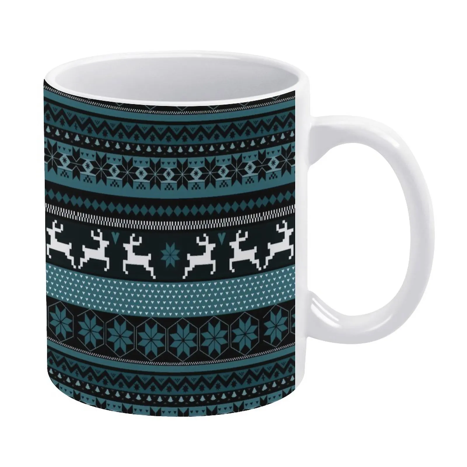 Christmas Nordic Animal Mug Teal Fair Isle Print Pottery Drinking Mug Cheap Fun Cups
Christmas Nordic Animal Mug Teal Fair Isle Print Pottery Drinking Mug Cheap Fun Cups