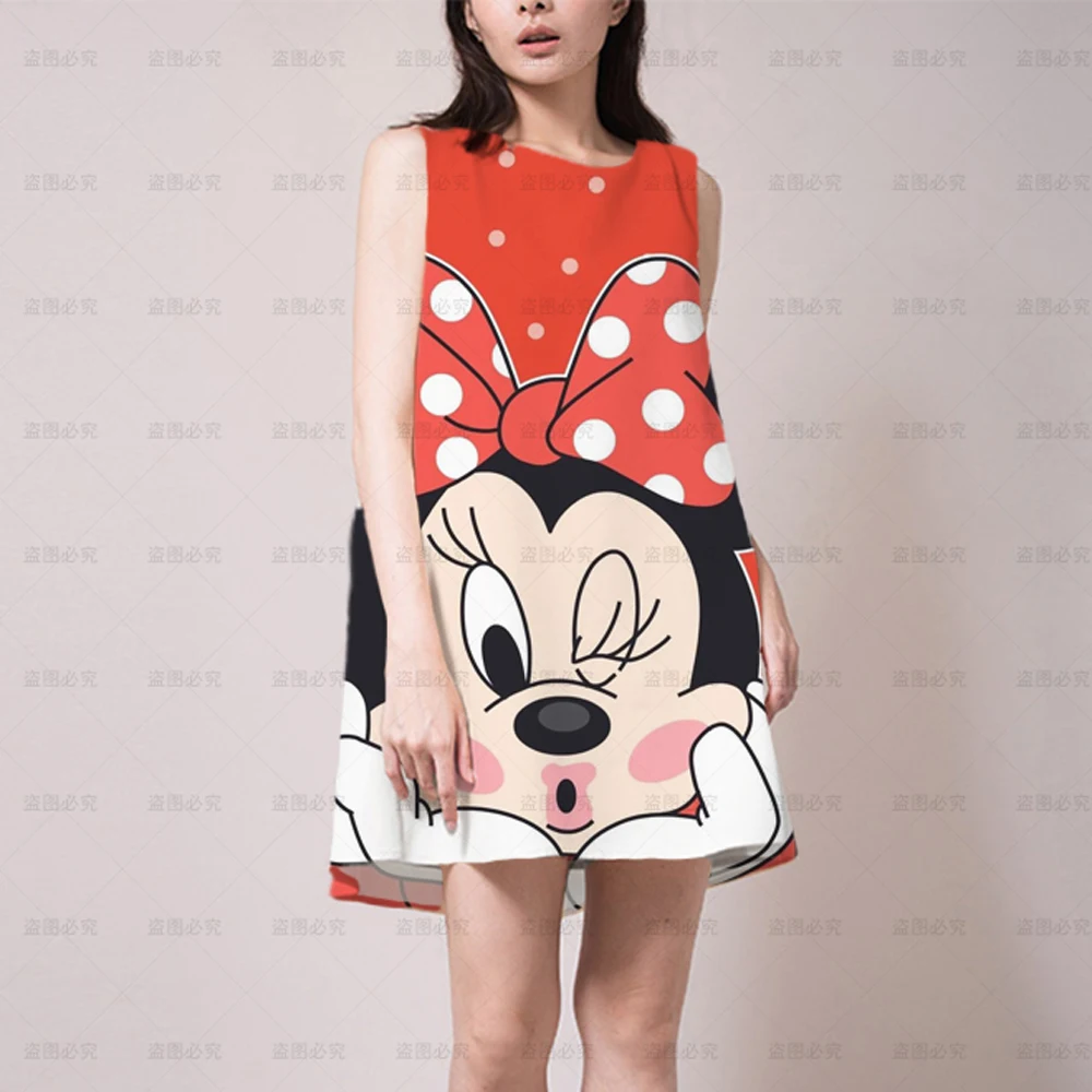 Women Dress Disney Minnie Mickey Summer Dress Loose Sleeveless Vintage Casual Cartoon A-Line Party Dresses Elegant Floral Dress
Women Dress Disney Minnie Mickey Summer Dress Loose Sleeveless Vintage Casual Cartoon A-Line Party Dresses Elegant Floral Dress