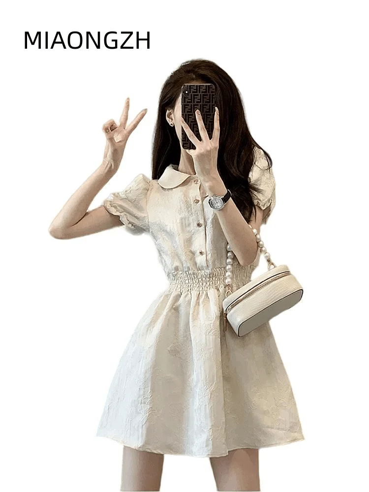 Summer Dresses Women 2023 Girdling White Fashion High Waist Puff Sleeve Slim Fit Button Elastic New Female Clothing Fairy Dress
Summer Dresses Women 2023 Girdling White Fashion High Waist Puff Sleeve Slim Fit Button Elastic New Female Clothing Fairy Dress
