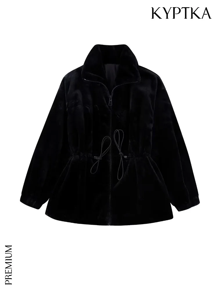 KYPTKA Women Fashion With Adjustable Thick Warm Faux Fur Jacket Coat Vintage High Neck Long Sleeve Female Outerwear Chic Tops
KYPTKA Women Fashion With Adjustable Thick Warm Faux Fur Jacket Coat Vintage High Neck Long Sleeve Female Outerwear Chic Tops