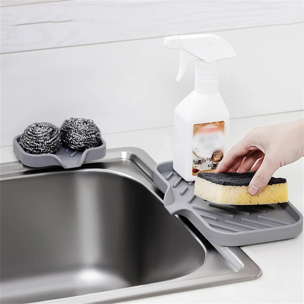 Silicone Kitchen Sink Tray Soap Dish Holder With Built-in Drain Lip Countertop Sink Scrubber Brush Storage Dish Kitchen Storage
Silicone Kitchen Sink Tray Soap Dish Holder With Built-in Drain Lip Countertop Sink Scrubber Brush Storage Dish Kitchen Storage