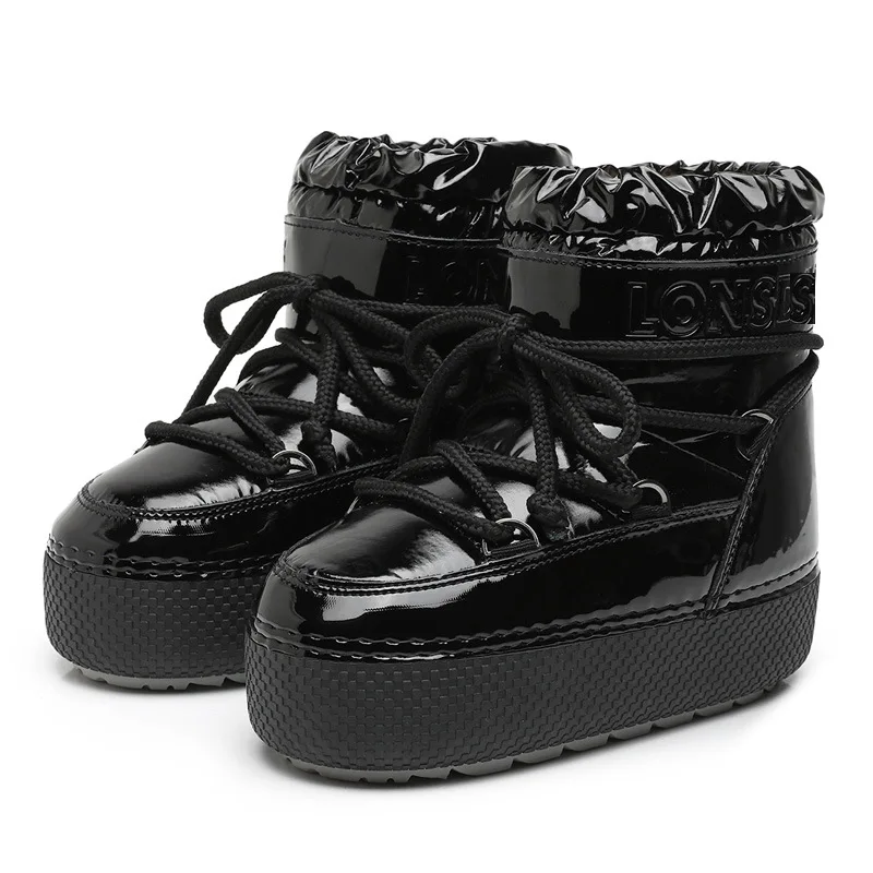 Winter Snow Boots Platform Non-Slip Waterproof Leather Ski Boots Female Cotton Boots
Winter Snow Boots Platform Non-Slip Waterproof Leather Ski Boots Female Cotton Boots